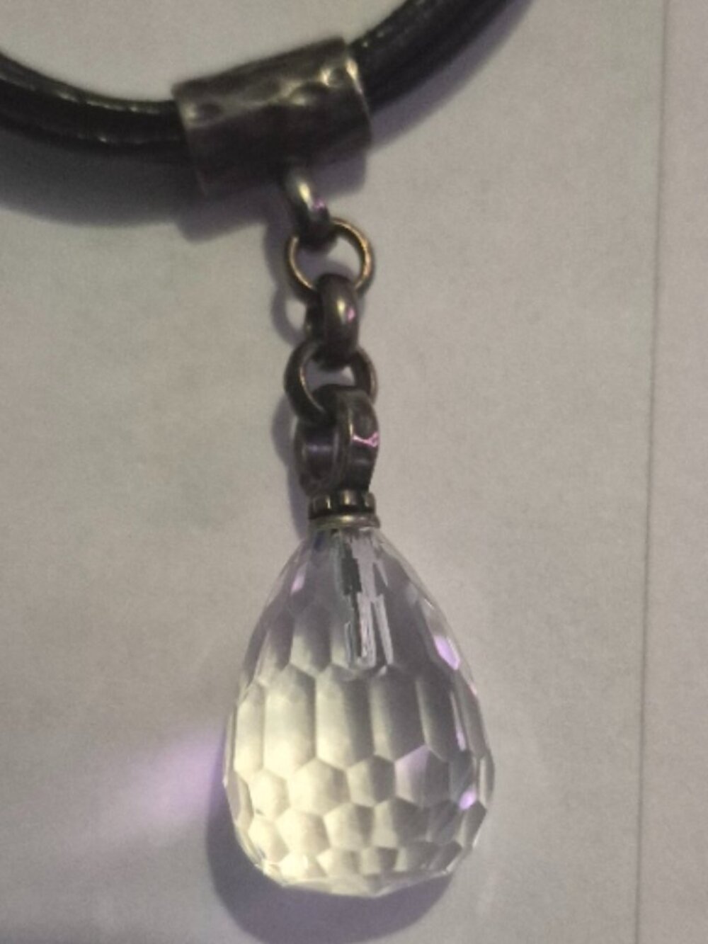 Vintage Silpada Faceted Quartz 925 Sterling Silver Teardrop Pendant Necklace - Picture 2 of 4